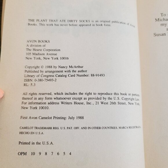 Vintage 80s The Plant That Ate Dirty Socks Nancy McArthur Book Paperback - Picture 6 of 6